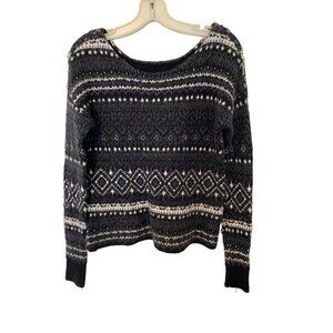 AMERICAN EAGLE OUTFITTERS WOMEN'S GRAY FAIR ISLE SWEATER SZ XS